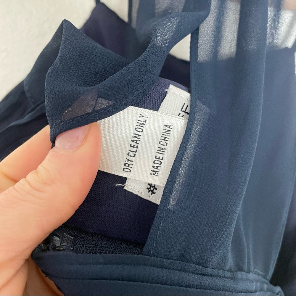 #LEVKOFF Bridesmaids Navy Chiffon Maxi Dress / Gown Size 4 - Picture 10 of 11